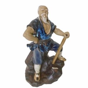 Vintage Chinese Mudman Glaze Ceramic Figurine